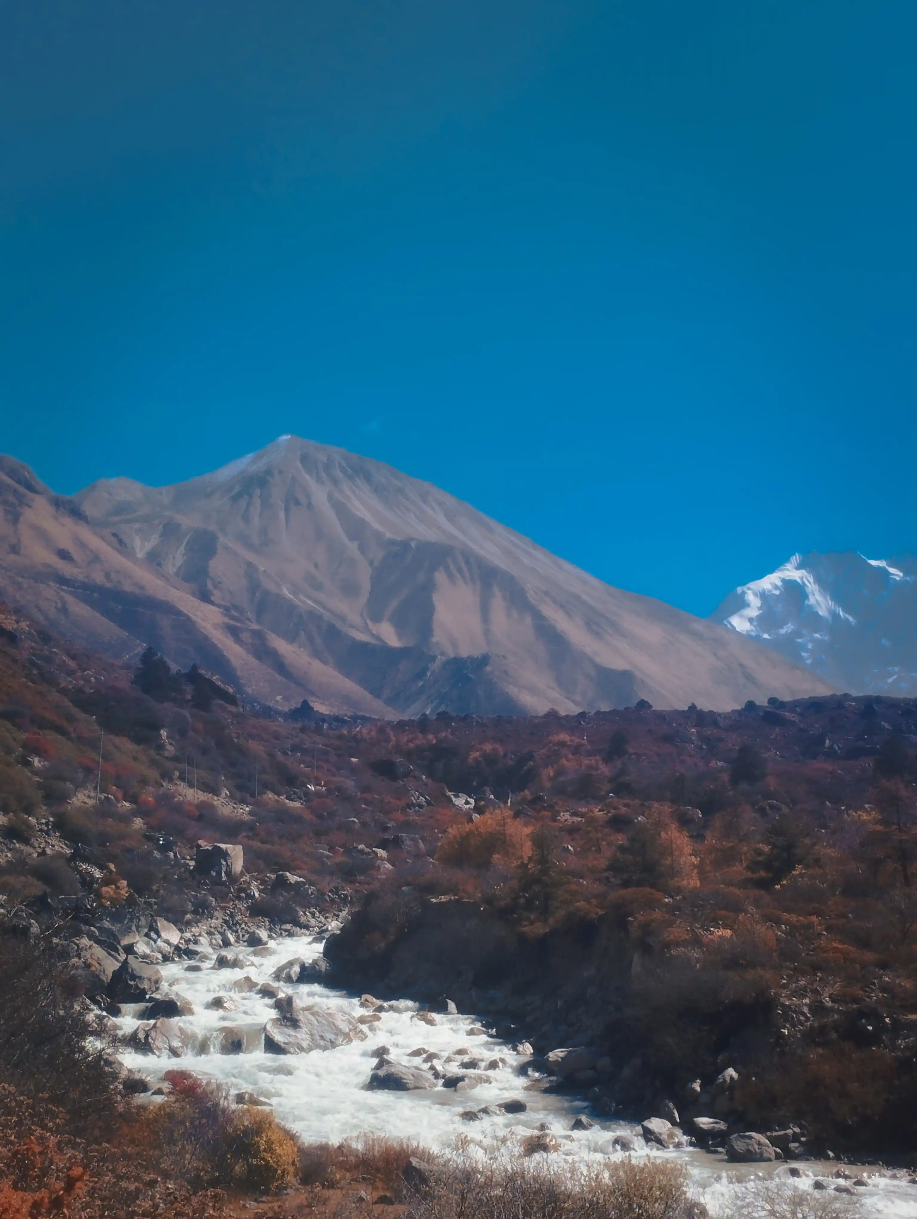 Kyanjin ri and tsergo ri from langtang trail
