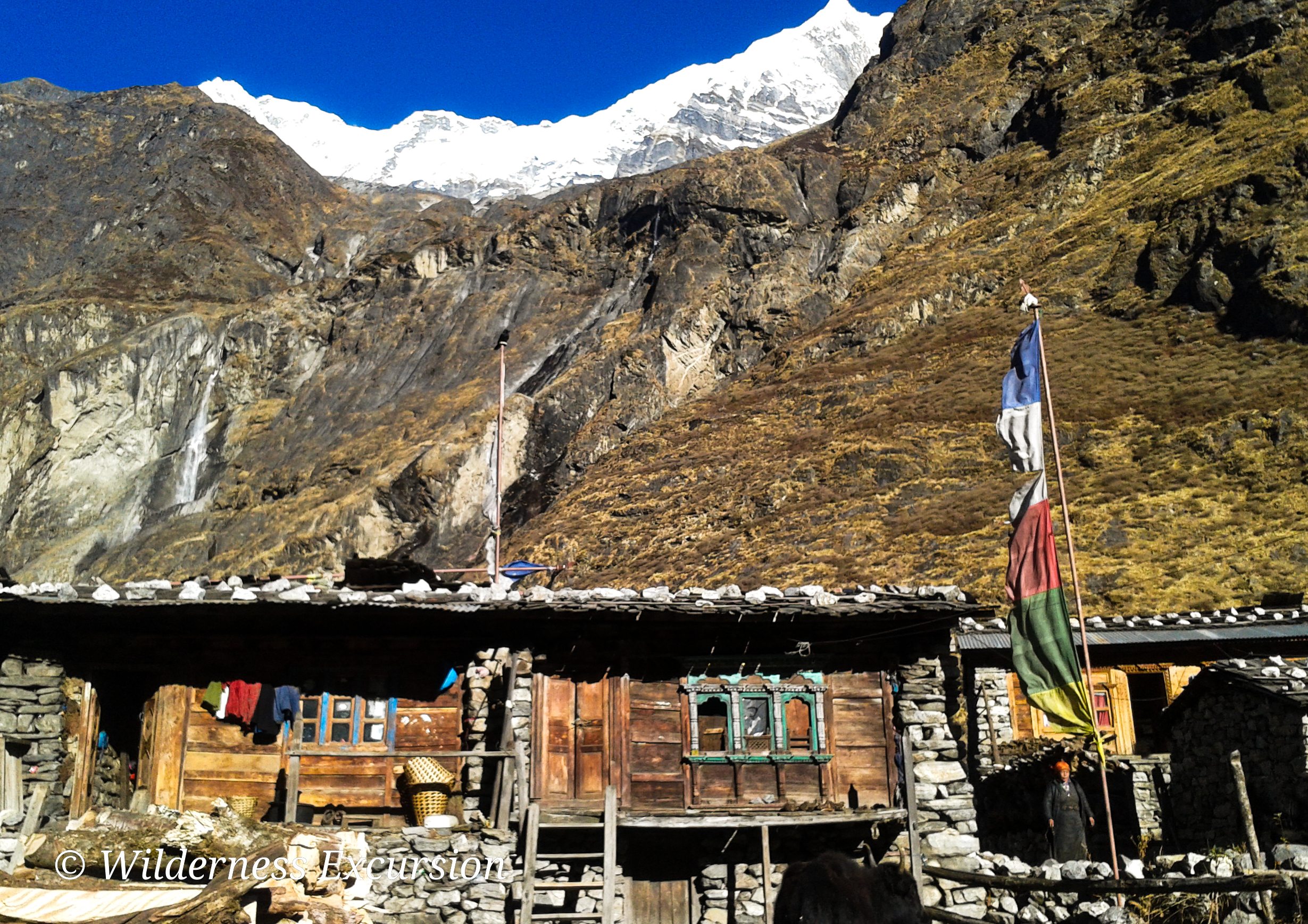 Langtang village below Langtang Lirung