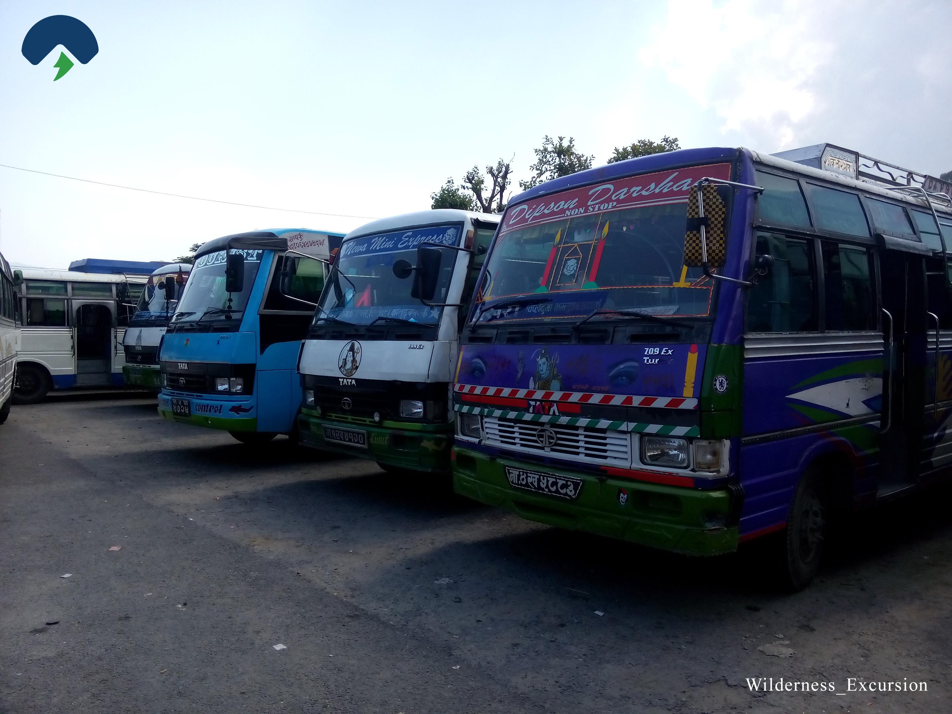 Local bus station in Pokhara