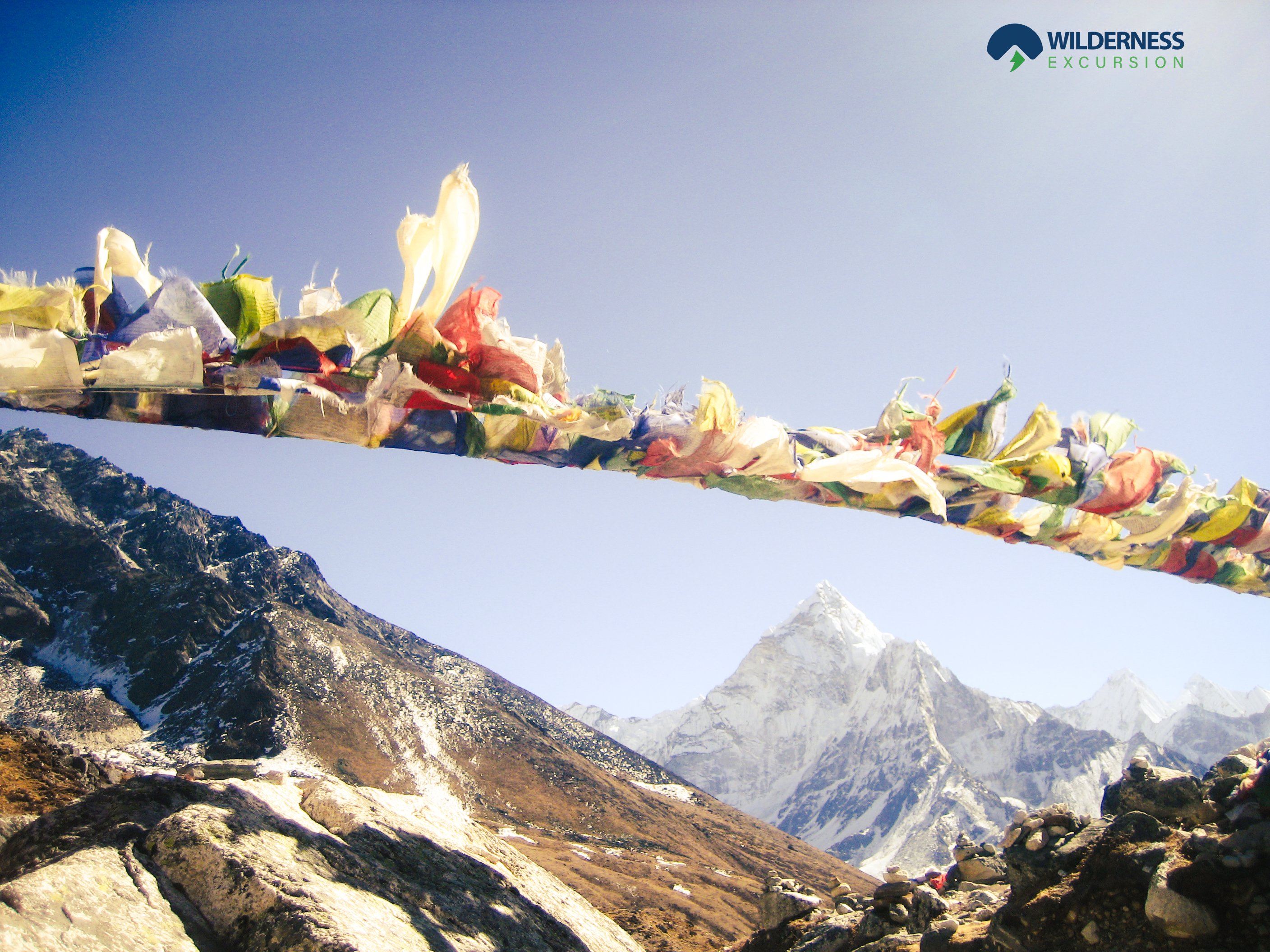 Prayer flags along the Everest trail
