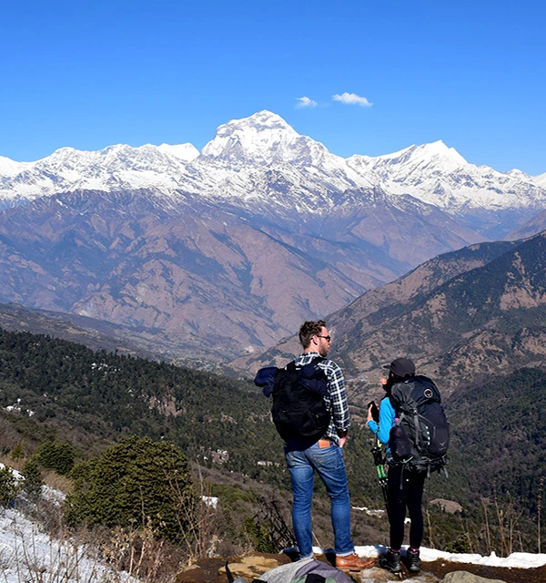 View of Dhaulagiri Range from Gurung Hill in Ghorepani Poon Hill Trekking